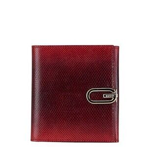 Gucci Python Bifold Wallet Wine Red Leather